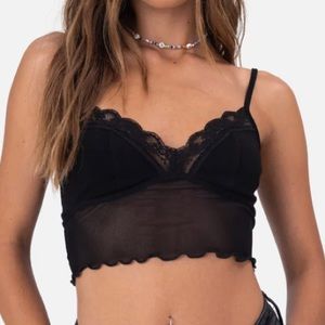 NWOT Adika Mandarin Mesh Crop Top